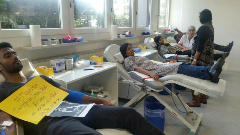 Donazione di sangue in onore dei martiri del Tamil Eelam a Berna